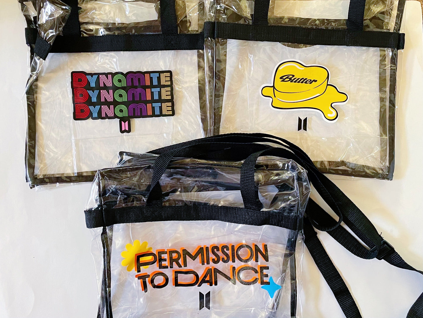 BTS Permission to Dance Concert Tour Clear Stadium Approved Bag 12"x12"x6"
